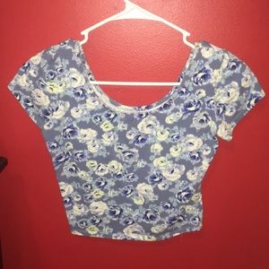 Blue flower Crop top